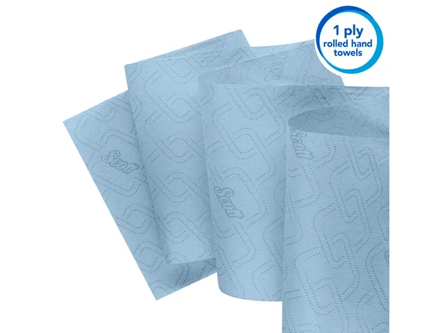 Handdoekrol Scott Essential 1-laags 350m blauw 6692