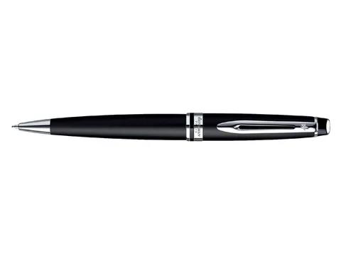 Balpen Waterman Expert Black lacquer CT Medium Blauwe inkt