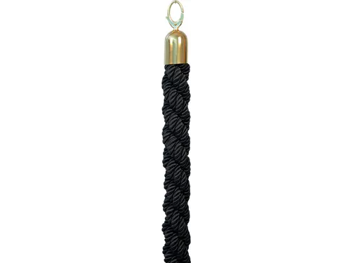 Afzetkoord Securit 150cm zwart met goudkleurige knop