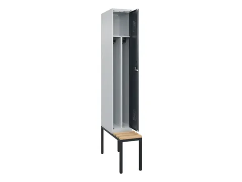 locker met bank,voor scheiding van kleding,HxBxD 2120x300x815mm,1vak