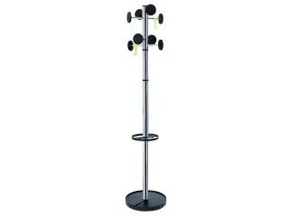 Stan 3 designkapstok chroom met 8 haken 175 cm met paraplubak - 1