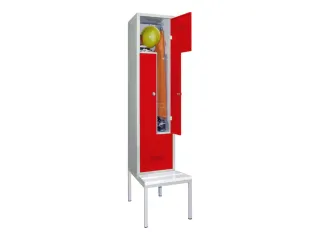 Z-garderobekast,HxBxD 2100x400x800mm,vak B 400mm,RAL7035,front RAL3000 - 2