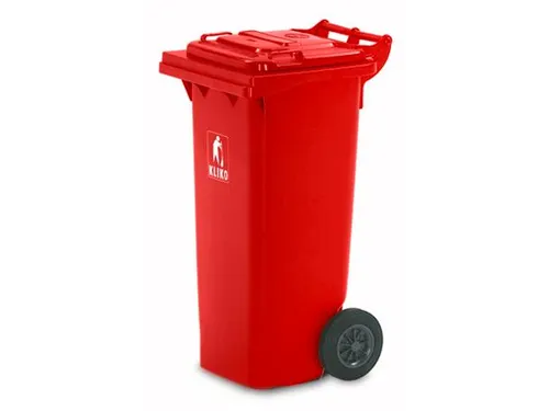 Vuilcontainer PE 80 liter HxBxD 930x448x530mm met wielen rood