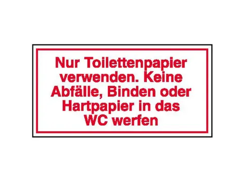 aanwijzingsbord,Alleen toiletpapier gebruiken. Geen afval,PVC,rood/wit