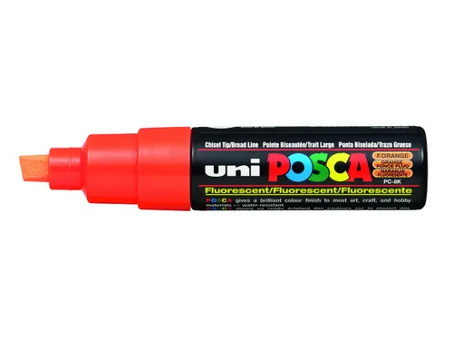 Verfstift Posca PC8K Brede punt 8mm schuin fluor oranje
