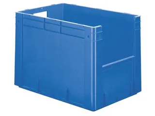 Euronorm Stapelkrat Blauw 420x600x400mm 80l Gesloten Grijpopening - 1