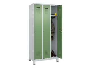 locker,HxBxD 1950x900x500mm,3vak,vak B 300mm,cil.-slot,voeten - 1
