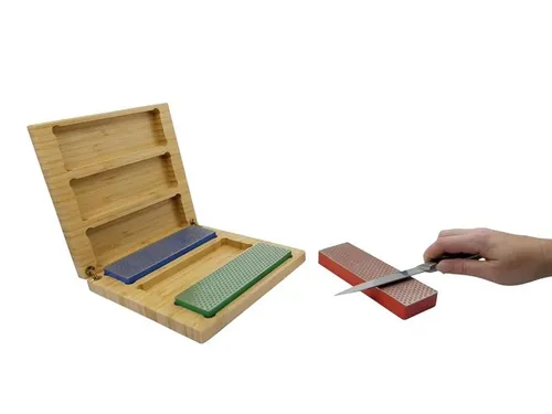 Slijpsteen DMT box met 3st. extra fijne, fijne en grove korrel