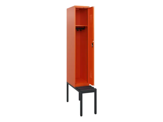 locker met bank,HxBxD 1950x300x815mm,1vak,vak B 300mm,cilinderslot