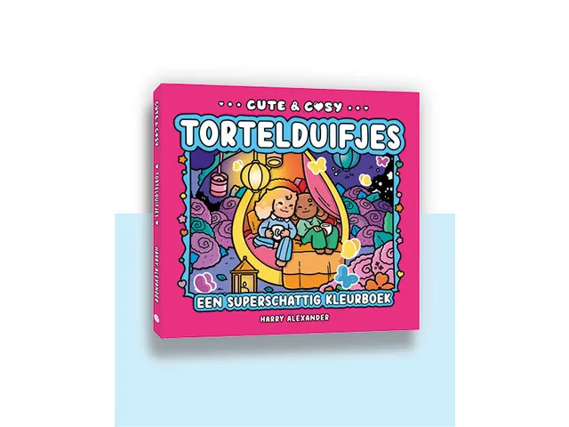 Kleurboek Cute en Cosy Tortelduifjes 64 pagina's