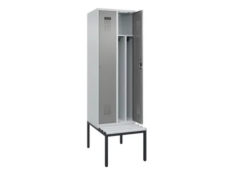 locker met bank,voor scheiding van kleding,HxBxD 2120x600x815mm,2vak