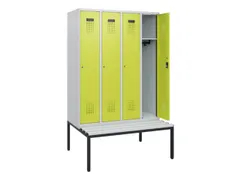 locker met bank,HxBxD 1950x1200x815mm,4vak,vak B 300mm,cilinderslot