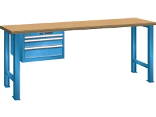 Werkbank Hxbxd 850x2000x800mm 3laden Codeslot Beuken 50mm Ral5012 - 3