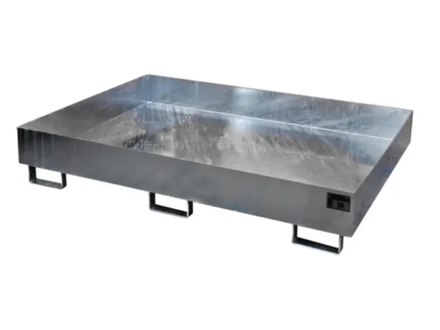 stellingopvangbak,opvangvol. 240l,HxBxD 250x1750x1300mm,staal verzinkt