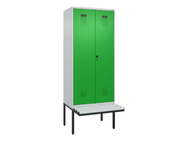 locker met bank,voor scheiding van kleding,HxBxD 2120x800x815mm,2vak
