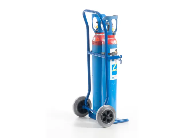 diable pour bouteilles,force 100kg,2x10l bouteille,a. chaîne,RAL5010
