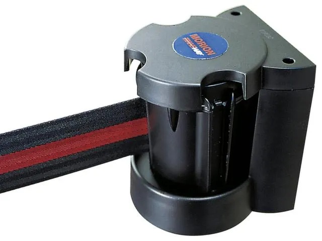 afzetsysteem voor wandmontage,m. 1riem(en),LxB 3m x50mm,riem rood/wit