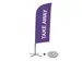 Horecavlag Alu Wind complete set "Take Away" Paars kruisvoet Zwart