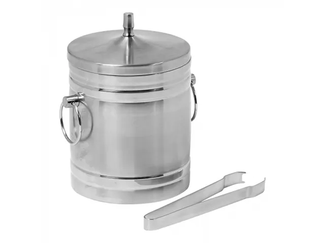 Emga IJsblokjesemmer RVS 3 liter, dubbelwanding, met ijsblokjestang