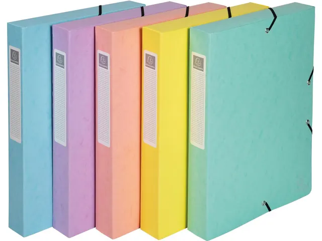 Aquarel elastobox uit glanskarton A4+ 4 cm assorti