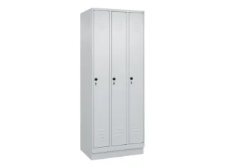 locker,HxBxD 1950x750x500mm,3vak,vak B 250mm,draaigrendel,sokkel - 1