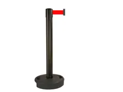 Afzetsysteem Paal Pvc HxØ 970x90mm Band Rood Paal Zwart Voet Zwart