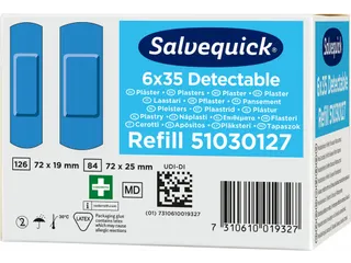 Pleisters Salvequick blauw detectabel refill 35 Stuks - 6