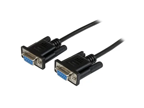 2m zwarte DB9 RS232 seriële nullmodemkabel F/F