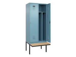 locker met bank,voor scheiding van kleding,HxBxD 2120x800x815mm,2vak