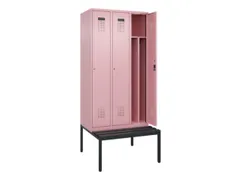 locker met bank,voor scheiding van kleding,HxBxD 2120x900x815mm,3vak