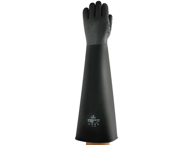 Ansell AlphaTec 87-108 Lange rubberen handschoen Zwart maat 9