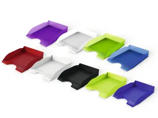 Brievenbakje Stapelbaar Basic A4 Transparant Blauw - 3
