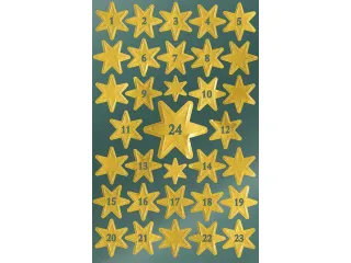 Etiket Z-design Christmas gouden sterren - 2 vel - 3