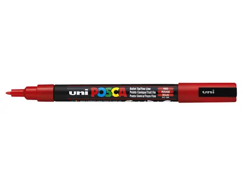 Verfstift Posca PC3M Fijne punt 0,9-1,3mm Rood