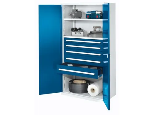 Materiaalkast Dubbelwandige Deur 1950x1000x600mm 2legborden 5laden