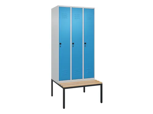 Dekenkist Classic+ 3 vakken 30cm 212x90x81.5cm Lichtgrijs/Lichtblauw
