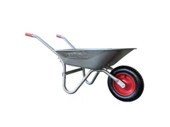 Kruiwagen 85 Liter gegalvaniseerd staal Grijs pneumatisch wiel