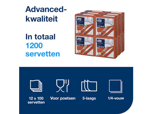 Tork 477601 Soft Dinnerservet Advanced Terracotta 39x39cm