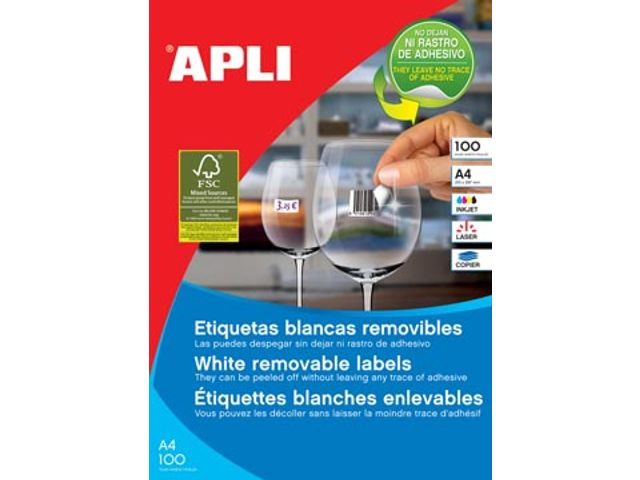 Apli Afneembare Witte Etiketten 64.6x33.8mm | ApliLabels.nl