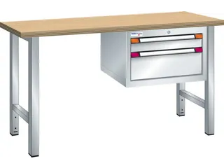 werkbank,HxBxD 840x1500x700mm,multiplexblad,RAL7035,front RAL7035 - 2