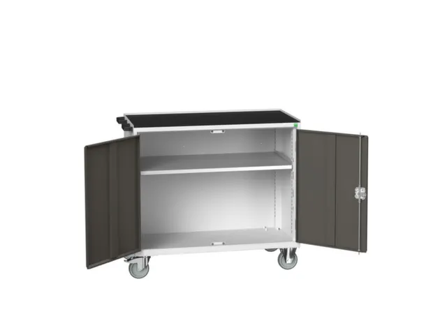 werkbank,verrijdbaar,HxBxD 965x1050x550mm,staalblad,uitrusting: 1kast