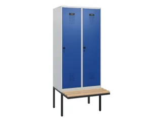 locker met bank,HxBxD 1950x800x815mm,2vak,vak B 400mm,draaigrendel - 2