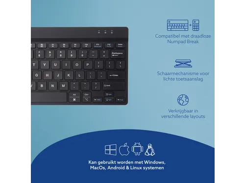 Toetsenbord R-Go Ergonomisch Compact Break QWERTY zwart