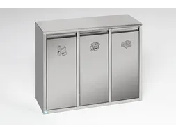 Afvalverzamelstation 3x7L 470x580x270mm kunststof binnenbak RVS romp