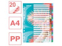 Colour'Breeze tabbladen, ft A4, 11-gaatsperforatie, PP 20 Tabs