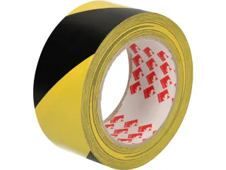 Vloermarkeringstape Raadhuis PVC 50mm x 33m zwart/geel 3 rol - 1