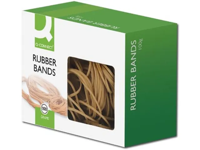 Q-CONNECT elastiek nr. 20 100x1.5mm 100gr 75% natuurrubber