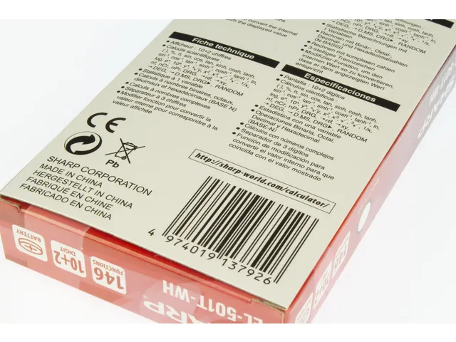 Calculator Sharp EL501TWH zwart-wit wetenschappelijk