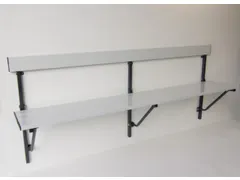 banc pliable HxLxP 780x2000x380mm barres alu structure acier RAL7016