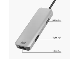 Adapter ACT USB-C 4K multiport voor 2 HDMI monitoren - 3
